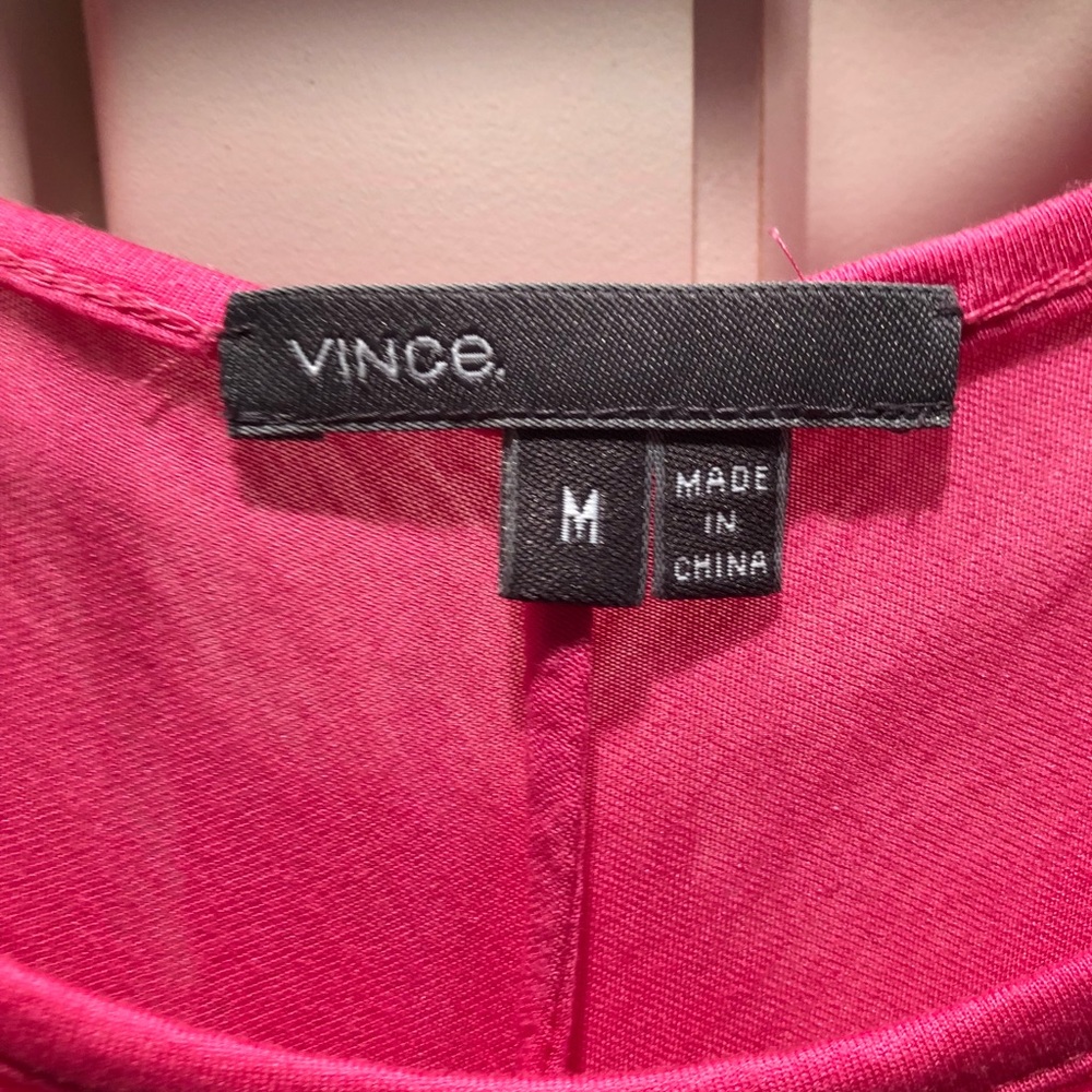 Vince 3/4 sleeve hot pink shirt